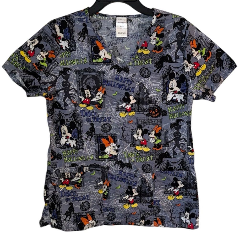 Disney Small Halloween Workwear Smock with Mickey and Minnie Mouse Pockets - Picture 1 of 4